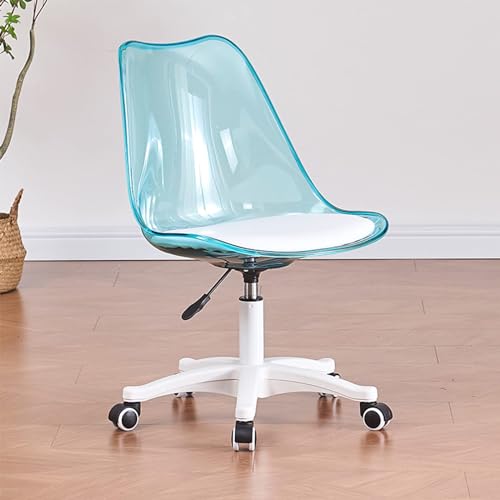 Armless Office Chair with Wheels Clear Desk Chair 360° Swivel Height Adjustable Vanity Chair Ergonomic Computer Chair Modern Cute Rolling Home Office Desk Chair Armless Design for Small Spac von Generic