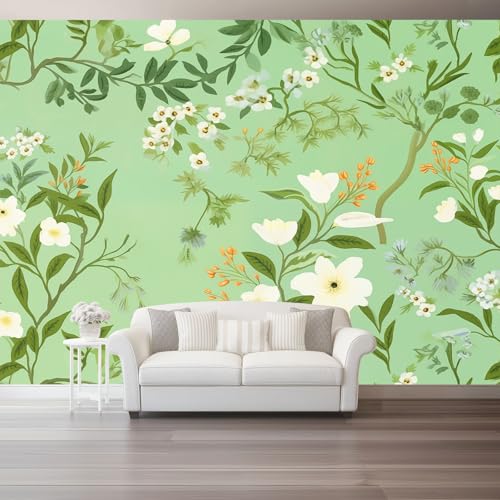 Art Fototapete Blätter Und Blüten Art Mauer VliesTapete 400 x 280 cm, Wandtapete Minimalistischer Süßer Stil Wanddeko Wand Wohnzimmer Schlafzimmer Wohnung Wandbilder, Hellgrün Art Fototapete Blätter Und Blüten Art Mauer VliesTapete 400 x 280 cm, Wandtapete Minimalistischer Süßer Stil Wanddeko Wand Wohnzimmer Schlafzimmer Wohnung Wandbilder, Hellgrün von Generic