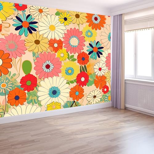 Art Fototapete Blumenmuster Art Mauer VliesTapete 400 x 280 cm, Wandtapete Abstrakter Verspielter Stil Wanddeko Wand Wohnzimmer Schlafzimmer Wohnung Wandbilder, Bunt Art Fototapete Blumenmuster Art Mauer VliesTapete 400 x 280 cm, Wandtapete Abstrakter Verspielter Stil Wanddeko Wand Wohnzimmer Schlafzimmer Wohnung Wandbilder, Bunt von Generic