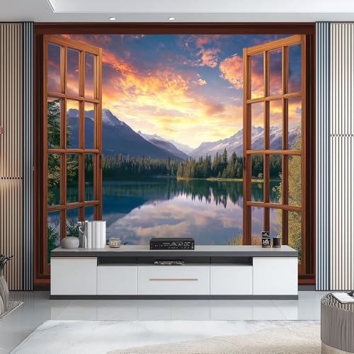 Art Fototapete Seenlandschaftsmuster Art Mauer VliesTapete 300 x 210 cm, Wandtapete Natürlicher 3D-Stil Wanddeko Wand Wohnzimmer Schlafzimmer Wohnung Wandbilder, Orange Blau Art Fototapete Seenlandschaftsmuster Art Mauer VliesTapete 300 x 210 cm, Wandtapete Natürlicher 3D-Stil Wanddeko Wand Wohnzimmer Schlafzimmer Wohnung Wandbilder, Orange Blau von Generic