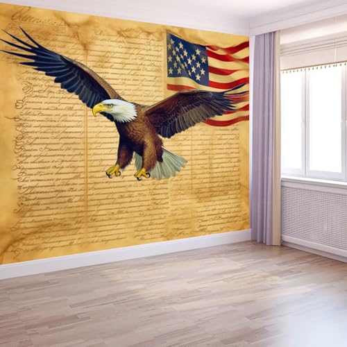 Art Fototapete Weißkopfadler Und Flaggenmuster Art Mauer VliesTapete 400 x 280 cm, Wandtapete Vintage-Stil Wanddeko Wand Wohnzimmer Schlafzimmer Wohnung Wandbilder, Beige Art Fototapete Weißkopfadler Und Flaggenmuster Art Mauer VliesTapete 400 x 280 cm, Wandtapete Vintage-Stil Wanddeko Wand Wohnzimmer Schlafzimmer Wohnung Wandbilder, Beige von Generic