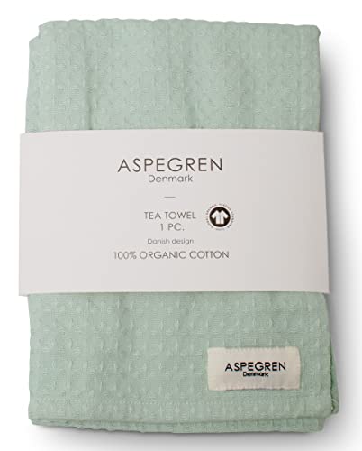 Aspegren Geschirrtuch, dänisches Waffelmuster, 100 % GOTS-zertifizierte Bio-Baumwolle, 1 Stück (Nordgrün, Eisen) von Generic
