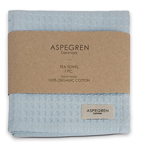 Aspegren Geschirrtuch, dänisches Waffelmuster, 100 % GOTS-zertifizierte Bio-Baumwolle, 1 Stück (North Iceblue) von Generic