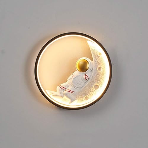 Astronaut Wandleuchten Dimmbare Mondsichel Led-licht Wandhalterung Lampe Schwarz Runde Schlafzimmer Wandleuchte Cartoon Moderne Beleuchtung Für Kopfteil Junge Mädchen Kinderzimmer Foyer, 30cm Astronaut Wandleuchten Dimmbare Mondsichel Led-licht Wandhalterung Lampe Schwarz Runde Schlafzimmer Wandleuchte Cartoon Moderne Beleuchtung Für Kopfteil Junge Mädchen Kinderzimmer Foyer, 30cm von Generic