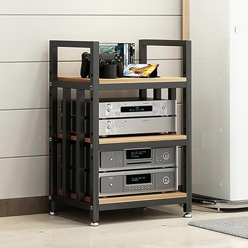 Audio Schrank Racks Ständer Rackschrank 3/4-stufiger AV-Medienständer Eckregal Plattenspieler Holz-Stereoschrank Eck-TV-Ständer Rack Tower - Visuelle Regale mit höhenverstellbaren Regalen Co von Generic