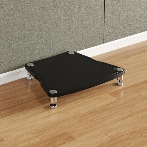 Audio-Video-Regal HiFi Rack aus Holz & Stahl Audio-Komponenten, Offener CD-Player-Ständer HiFi Regal Eckschrank, für Heimkino Schlafzimmer Büro(Black,10.5cm/4.1in) von Generic