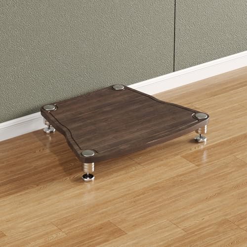 Audio-Video-Regal HiFi Rack aus Holz & Stahl Audio-Komponenten, Offener CD-Player-Ständer HiFi Regal Eckschrank, für Heimkino Schlafzimmer Büro(Brown,10.5cm/4.1in) von Generic