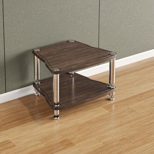 Audio-Video-Regal HiFi Rack aus Holz & Stahl Audio-Komponenten, Offener CD-Player-Ständer HiFi Regal Eckschrank, für Heimkino Schlafzimmer Büro(Brown,41cm/16.1in) von Generic