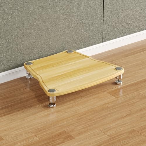 Audio-Video-Regal HiFi Rack aus Holz & Stahl Audio-Komponenten, Offener CD-Player-Ständer HiFi Regal Eckschrank, für Heimkino Schlafzimmer Büro(Yellow,10.5cm/4.1in) von Generic