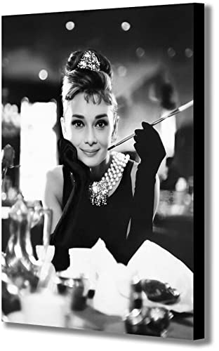 Audrey Hepburn Kunstdruck auf Leinwand, gerahmt, A2, 61 x 41 cm, verschiedene Größen von Generic