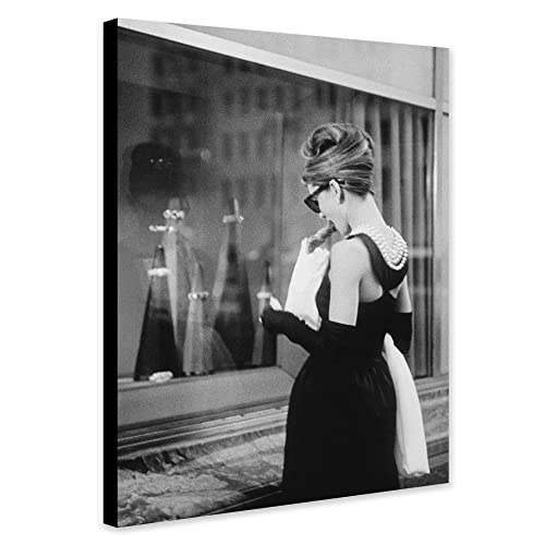 Audrey Hepburn Kunstdruck auf Leinwand, gerahmt, A4, 30 x 20 cm von Generic