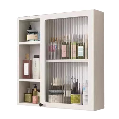 Aufbewahrung Oben Küchenhängeschrank Weiss Metallgriff Wandschrank Küche 60 cm mit Zubehör Hydraulisches Scharnier for Bathroom, Laundry Room, Kitchen(50 * 15 * 70cm) von Generic