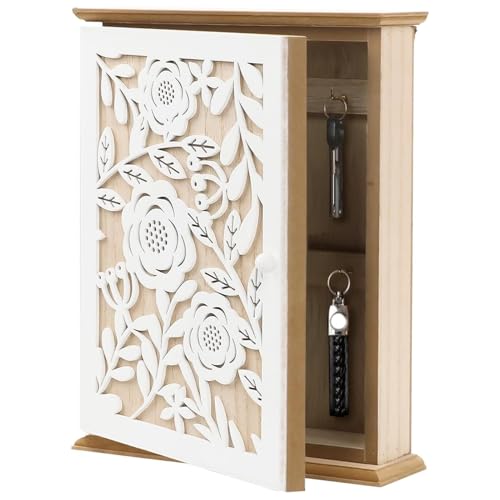 Aufbewahrungsbox für Schlüssel – 20 x 7 x 26,4 cm, geschnitztes Vintage-Design, Holzhalter, Schlüssel-Rack für den Eingang des Heimbüros | Flur des Wohnzimmers, Terrasse Aufbewahrungsbox für Schlüssel – 20 x 7 x 26,4 cm, geschnitztes Vintage-Design, Holzhalter, Schlüssel-Rack für den Eingang des Heimbüros | Flur des Wohnzimmers, Terrasse von Generic
