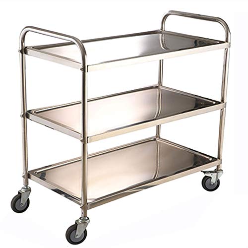 Aufbewahrungswagen, Barwagen aus Edelstahl mit Weinregal und Rädern, 3-stöckiger Küchenwagen für die Aufbewahrung der Hausbar, Catering-Servierwagen mit 1 mm Dicke, Allzweckwagen für Flasche Aufbewahrungswagen, Barwagen aus Edelstahl mit Weinregal und Rädern, 3-stöckiger Küchenwagen für die Aufbewahrung der Hausbar, Catering-Servierwagen mit 1 mm Dicke, Allzweckwagen für Flasche von Generic