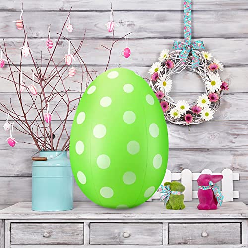 Aufblasbare Ostereier-Dekorationen,40cm Ostern Aufblasbare Outdoor Dekor,Bunte Eier Aufblasbare Ostern Deko,Große Osterei aus PVC,Aufblasbare Ostereier Ornamente für Hof,Rasen,Garten,Party (Grün) von Generic