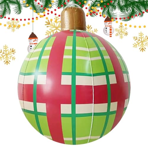 Aufblasbare Weihnachtsdekoration, aufblasbar, für den Außenbereich im Garten – Weihnachtskugel extra Größe aus PVC für Weihnachtsbaum | Familiendekor für , Party, Garten, Rasen von Generic