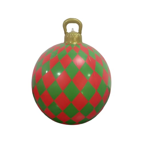 Aufblasbare Weihnachtskugel | 61 cm Große Außendekoration,Christbaumschmuck Weihnachtsdekoration,Für Dachvorsprunge Baumäste Rasen Boden Wohnzimmer Schlafzimmer von Generic