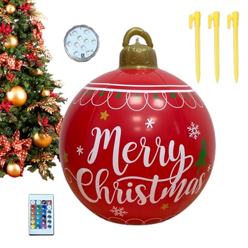 Aufblasbare Weihnachtsornamente, aufblasbare Weihnachtskugeln | Riesige Weihnachtsornamente Aufblasbare Weihnachtsdekoration mit 16 Farben | Aufblasbare Weihnachtskugel, Weihnachtsdekoration für den von Generic