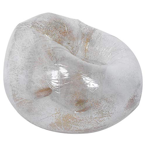Aufblasbarer Stuhl, Erwachsene Transparente Klappbare Aufblasbare Sofa -Stuhl mit Paillettendekoration Aufblasen Couch Outdoor Bohnensack für Wohnzimmer Schlafzimmer Lesesraum, (Gold) von Generic