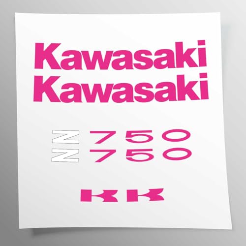 Aufkleber-Set kompatibel mit Kawasaki Z750 Fuchsia – Rosa – Pink – Pink – Pink | UV-Druck auf transparentem Vinyl einfache Anbringung Motorrad-Logos von Generic