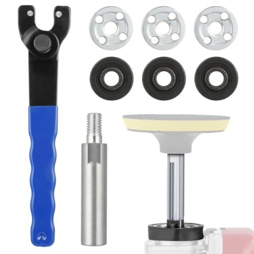 Aufsatzverlängerung für Winkelschleifer, 8 Stück mit Schraubenschlüssel und Schaft, 3 Flanschmutter-Sets, passend für 5/8-11 Zoll Gewindeschleifer Elektrowerkzeuge Aufsatzverlängerung für Winkelschleifer, 8 Stück mit Schraubenschlüssel und Schaft, 3 Flanschmutter-Sets, passend für 5/8-11 Zoll Gewindeschleifer Elektrowerkzeuge von Generic
