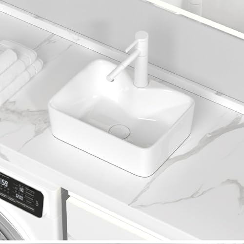 Aufsatzwaschbecken For Badezimmer, Mehrere Größenoptionen, Keramik-Aufsatzwaschbecken, Kleine Waschtische, Wohnungswaschbecken For Die Balkonwaschmaschine Über Der Garderobe(White B,48.5x37.5x13.5cm) Aufsatzwaschbecken For Badezimmer, Mehrere Größenoptionen, Keramik-Aufsatzwaschbecken, Kleine Waschtische, Wohnungswaschbecken For Die Balkonwaschmaschine Über Der Garderobe(White B,48.5x37.5x13.5cm) von Generic