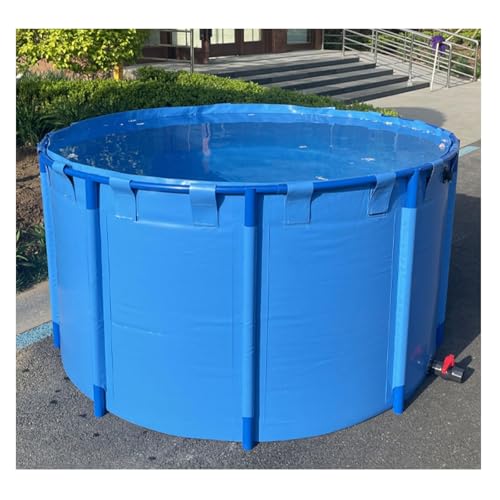 Aufstellpool Für Erwachsene Runder Aufstellpool Für Den Außenbereich Mit Stahlrahmen Wassertank, PVC-Plane, Aufstellteich Für Fischzucht, 2,0 X 0,6 M/1,498 L(6431L/1699GAL-3.2X0.8M(D X H)) von Generic