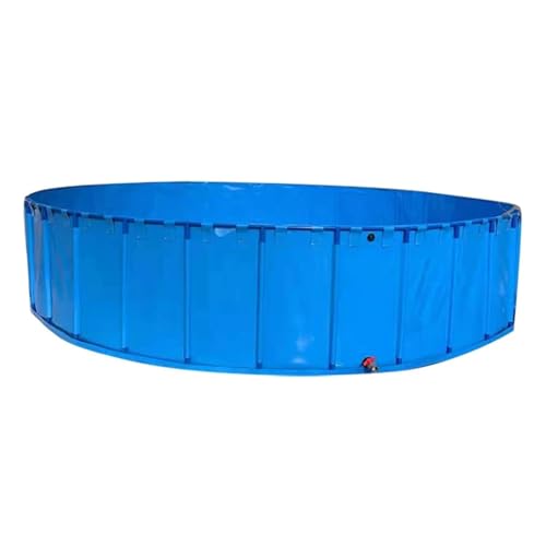 Aufstellpool-Plane Für Fischteiche, Rund, Verdickter Pool-Gürtelrahmen Große, Zusammenklappbare Outdoor-Plane Zur Wasserspeicherung Und Bewässerung (1350 L)(471L/124GAL-1X0.6M(D X H)) von Generic