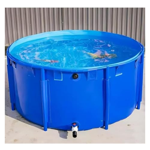Aufstellteich, Runder Fischteich Für Den Außenbereich Mit Robustem Rahmen, Große, Zusammenklappbare Plane Für Den Außenbereich Koiteich(4239L/1120GAL-3X0.6M (D X H)) von Generic