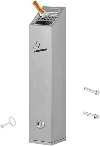 Außen Wandasche, Abschließbare Wandmontage Metall Esche, Wandmontage Esche Im Außenbereich Edelstahl Außenwand Asche Wasserdicht Leicht Zu Reinig, Silver19, Outdoor Ashtray Wall Mounted Außen Wandasche, Abschließbare Wandmontage Metall Esche, Wandmontage Esche Im Außenbereich Edelstahl Außenwand Asche Wasserdicht Leicht Zu Reinig, Silver19, Outdoor Ashtray Wall Mounted von Generic