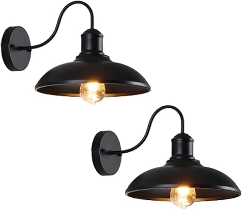 Außenwandleuchte Ip54 wasserdichte Retro-wandbeleuchtung 9,4 Ih Ti-rost Veranda Wandleuchte Vintage Eisen Bauernhaus Wandlaternen Schwanenhals Garage Wandhalterung Leuchte, 2PCS von Generic