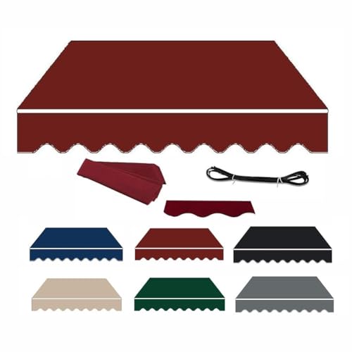 Austausch des Markisenstoffs für Die Terrasse, Polyester Markisen Ersatzstoff Markisenstoff Wechseln Balkonmarkisen Sonnenschutz Wasserdicht(Red,7.0x3.0m(23x10ft)) von Generic