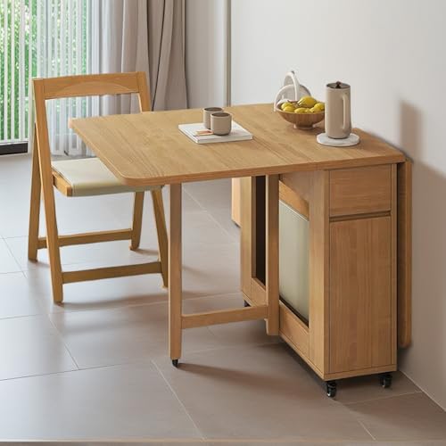 Ausziehbarer Esstisch aus Massivholz mit Schubladen und Rollen – perfekt for kleine Räume Ausziehbarer Esstisch aus Massivholz mit Schubladen und Rollen – perfekt for kleine Räume von Generic