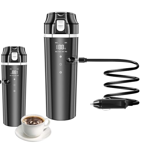 Auto Durchlauferhitzer Wasserkocher - Tragbare Auto Heizbecher - 500ML Beheizter Reisebecher - Automatisch Isolierter Kaffee-Durchlauferhitzer, Temperatureinstellungen von Generic