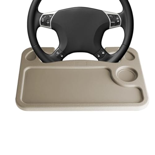 Auto Lenkrad Schreibtisch für Toyota RAV4 Auris Avensis Crown 4Runner Harrier FJ Cruiser Mark X Premio,Multifunktionaler Tragbare Lenkrad Tisch,A-Beige von Generic