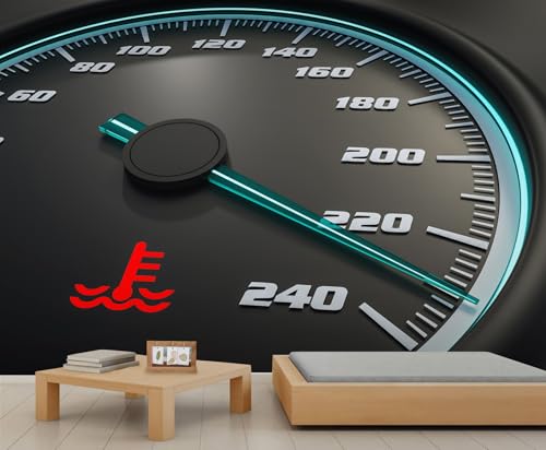 Auto Tachometer Wandbild Moderne Technologie Tapete Zeiger Design Wandtapete Warnschild Tapete für Schlafzimmer Wohnzimmer Poster 390 X 260 cm von Generic