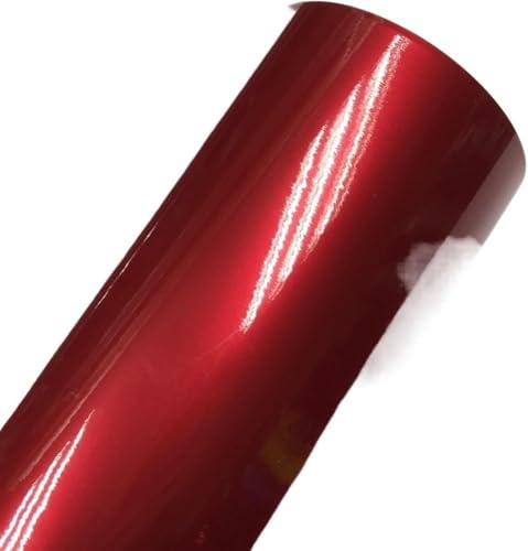 Auto Wrap Glanz Metallic Gunmetal Vinyl Wrap Candy Glänzend Grau Auto Film Aufkleber Mit Luft Blase Auto Motorrad Wrapping Abdeckfolie, Red, 40CM X 152CM von Generic