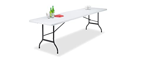 BDW Gartentisch Klapptisch Klappbar 240x75 cm Tragegriff Kunststoff 10 Personen Buffettisch Campingtisch Garten Camping von Generic