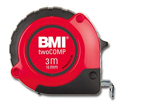 Rieffel BMI Taschenbandmaß Two Comp, 3 m x 16 mm, schwarz / rot von BMI