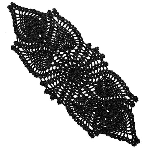 BOMHCS Handgefertigte gehäkelte Deckchen Halloween Spinnennetz Spitze Tischsets Urlaub Küche Abendessen Matte Cafe Tischläufer (15,2 x 48,3 cm, 1) von Generic