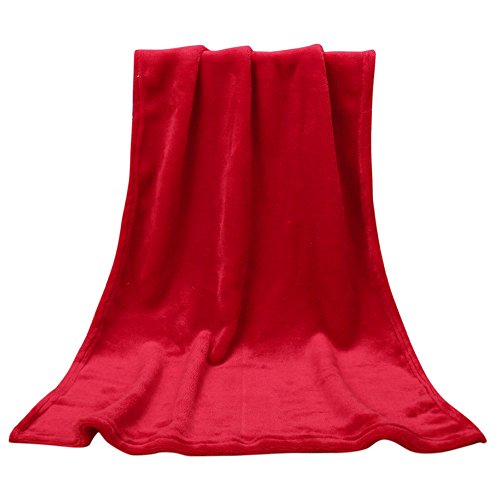 Babydecke Weich Bequem Leicht Flanell Decke für Baby dünne Decke einfarbig Kuscheldecke klein Fleecedecke Baby-Überwurfdecke für Jungen, Kleinkinder, Kinderbett, Kinderwagen 45 x 65 cm (Rot) von Generic