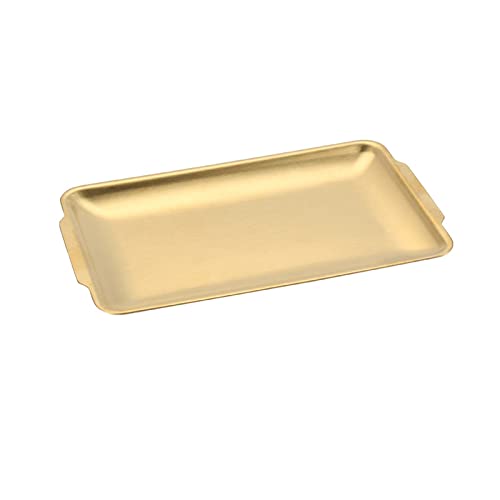 Backblech aus Edelstahl für Kekse, Toaster, Ofenblech, Pfanne, rechteckig, hochwertiges Hochglanz-Finish und leicht zu reinigende Spülmaschine Kuchenbackform Silikon Kasten (Gold, B) von Generic