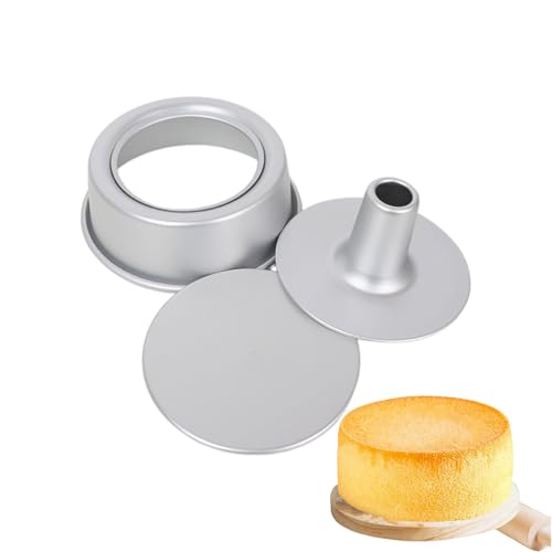 Backform mit losem Boden - Runde Aluminium Kuchenform Antihaftbeschichtet Springform Backzubehör Biskuit Tortenform | Robuste Backform mit Antihaft Oberfläche für Muffins Cupcakes Dessert Gebäck von Generic