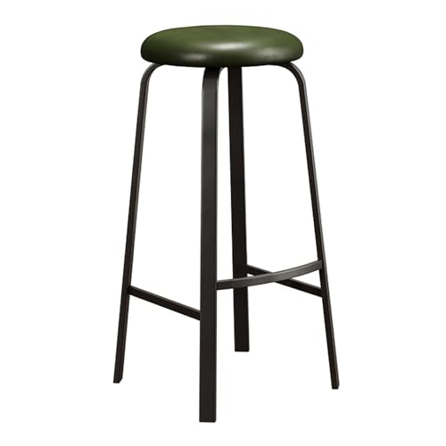 Backles Round Bar Stools Counter Height, PU Leather Barstools Bar Height with Footrest, Metal Legs, Kitchen Pub Dining Chair von Generic