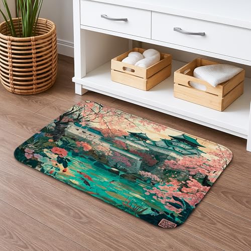 Badematte, Motiv: Kirschblüten, künstlerische Naturszene, saugfähig, rutschfest, für Frühlingsmeditation, Memory-Schaum, waschbare Matten für Badezimmer, Dekoration, 40,6 x 61 cm Badematte, Motiv: Kirschblüten, künstlerische Naturszene, saugfähig, rutschfest, für Frühlingsmeditation, Memory-Schaum, waschbare Matten für Badezimmer, Dekoration, 40,6 x 61 cm von Generic