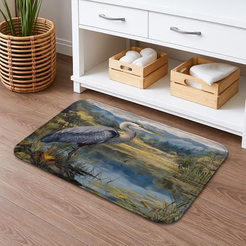 Badematte, elegant, Reiher-Design, schnell trocknend, von der Natur inspiriert, malerischer Stil, Frühlings-Heimdekoration, rutschfester Duschteppich, weich, saugfähig, waschbar, Badezimmer-Bodenmatte Badematte, elegant, Reiher-Design, schnell trocknend, von der Natur inspiriert, malerischer Stil, Frühlings-Heimdekoration, rutschfester Duschteppich, weich, saugfähig, waschbar, Badezimmer-Bodenmatte von Generic