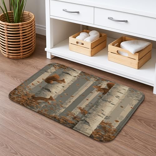 Badematte Herbst Wald Badematte Schnell Trocknend Rustikale Füchse Birken Saugfähig Rutschfest Memory Foam Badvorleger Waschbar Badvorleger für Badezimmer WC Dekor 50x81cm Badematte Herbst Wald Badematte Schnell Trocknend Rustikale Füchse Birken Saugfähig Rutschfest Memory Foam Badvorleger Waschbar Badvorleger für Badezimmer WC Dekor 50x81cm von Generic