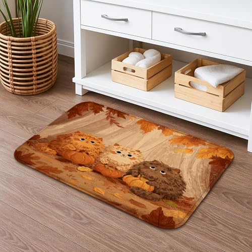 Badematte Herbstkatze Niedliche Kätzchen mit Kürbissen Herbstdeko Rutschfester Memory Foam Badvorleger Waschbar Badezimmer WC Dekor 50x81cm Badematte Herbstkatze Niedliche Kätzchen mit Kürbissen Herbstdeko Rutschfester Memory Foam Badvorleger Waschbar Badezimmer WC Dekor 50x81cm von Generic