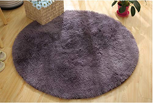 Badematte Runder Plüschteppich Schlafzimmer Nachttisch Wohnzimmer Badteppiche 120 cm Durchmesser Lila Grau Badematte Runder Plüschteppich Schlafzimmer Nachttisch Wohnzimmer Badteppiche 120 cm Durchmesser Lila Grau von Generic