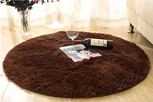 Badematte Runder Plüschteppich Schlafzimmer Nachttisch Wohnzimmer Badteppiche 80 cm Im Durchmesser Braun Badematte Runder Plüschteppich Schlafzimmer Nachttisch Wohnzimmer Badteppiche 80 cm Im Durchmesser Braun von Generic